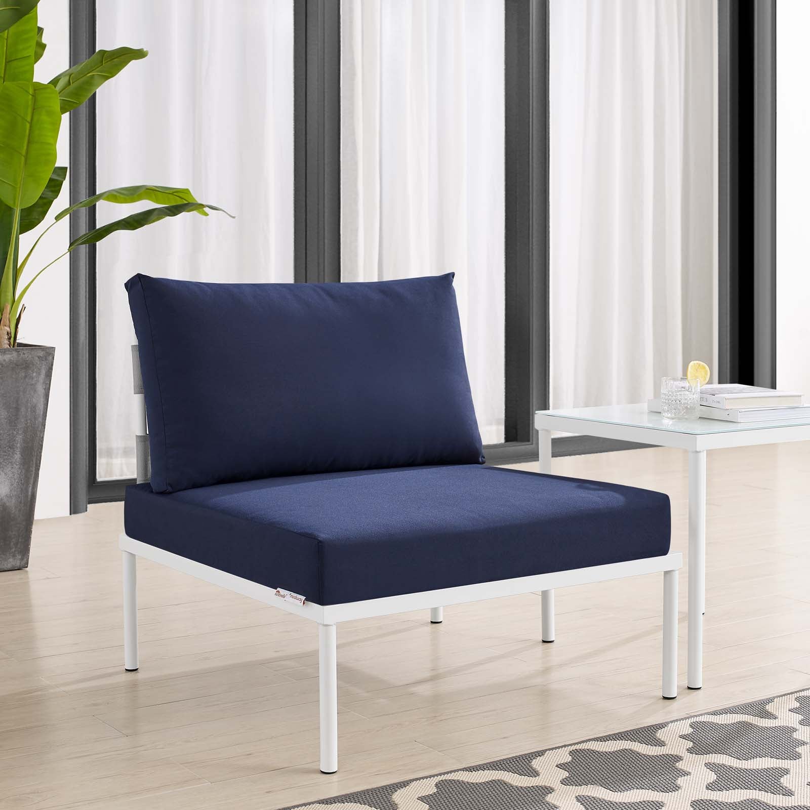 Harmony Sunbrella¨ Outdoor Patio Aluminum Armless Chair by Modway