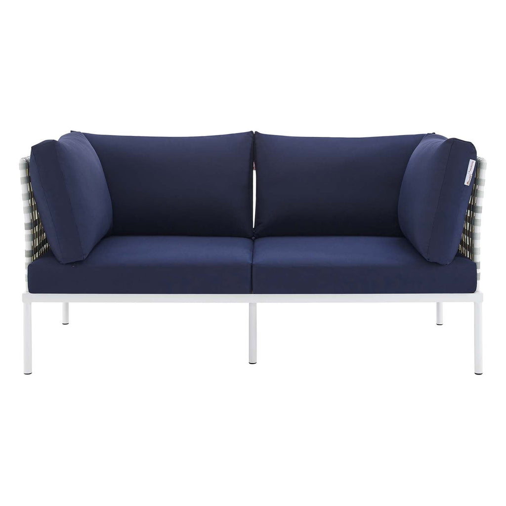 Harmony Sunbrella¨ Basket Weave Outdoor Patio Aluminum Loveseat by Modway