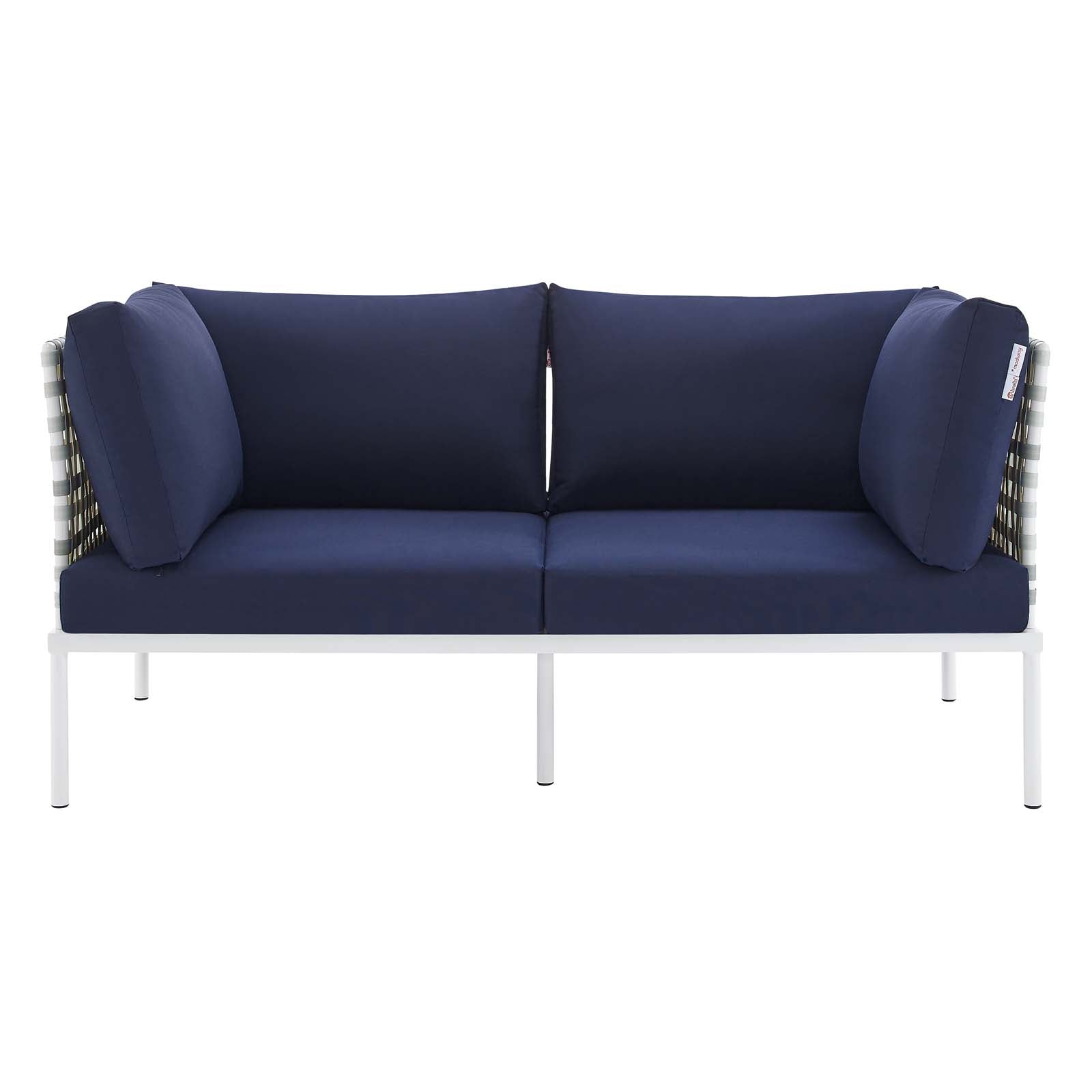 Harmony Sunbrella¨ Basket Weave Outdoor Patio Aluminum Loveseat by Modway