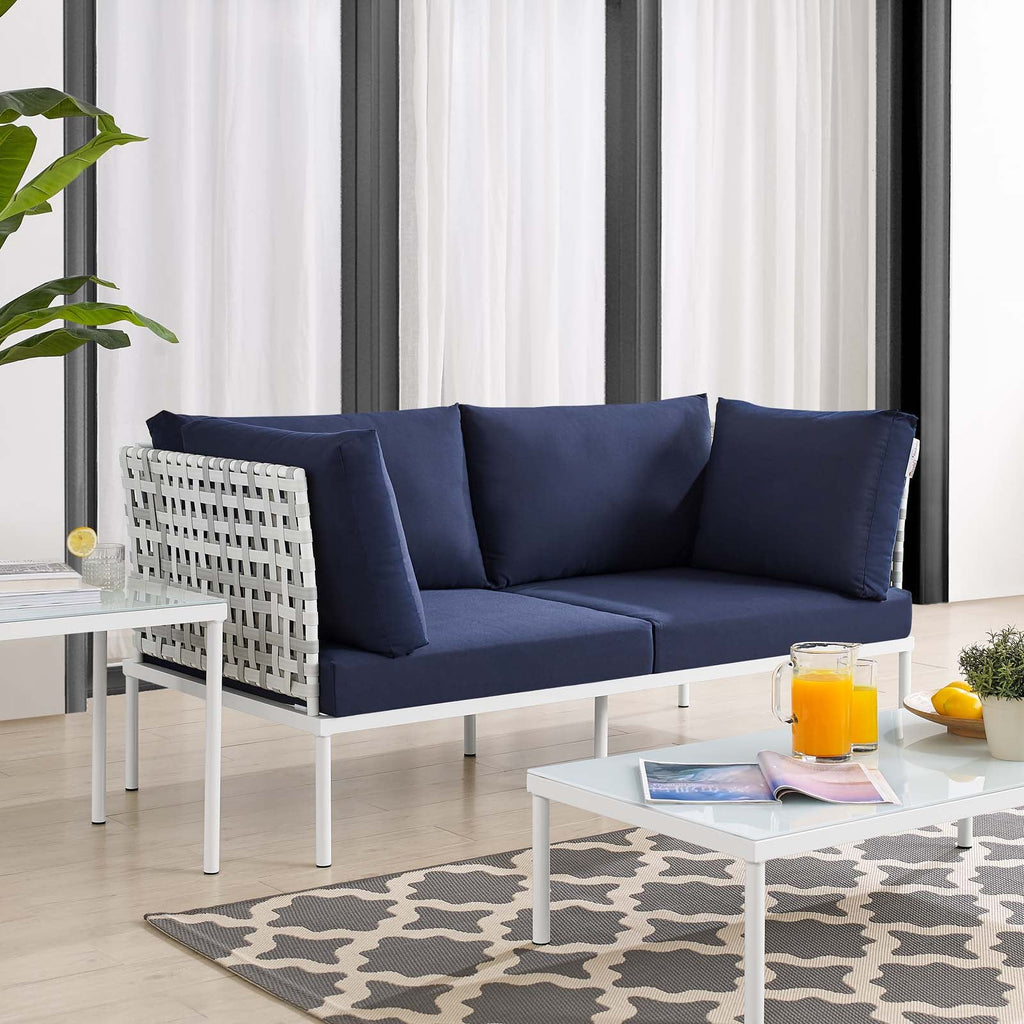 Harmony Sunbrella¨ Basket Weave Outdoor Patio Aluminum Loveseat by Modway