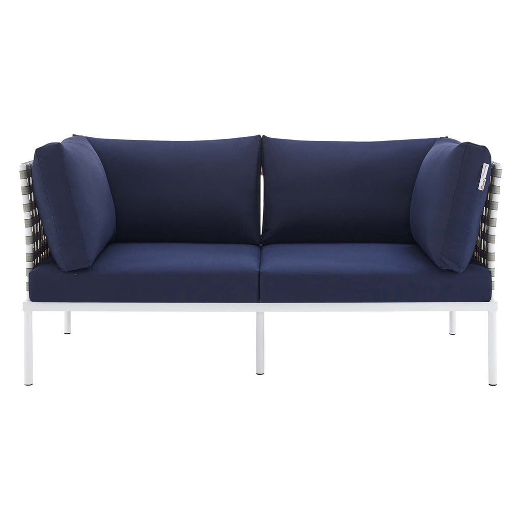 Harmony Sunbrella¨ Basket Weave Outdoor Patio Aluminum Loveseat by Modway