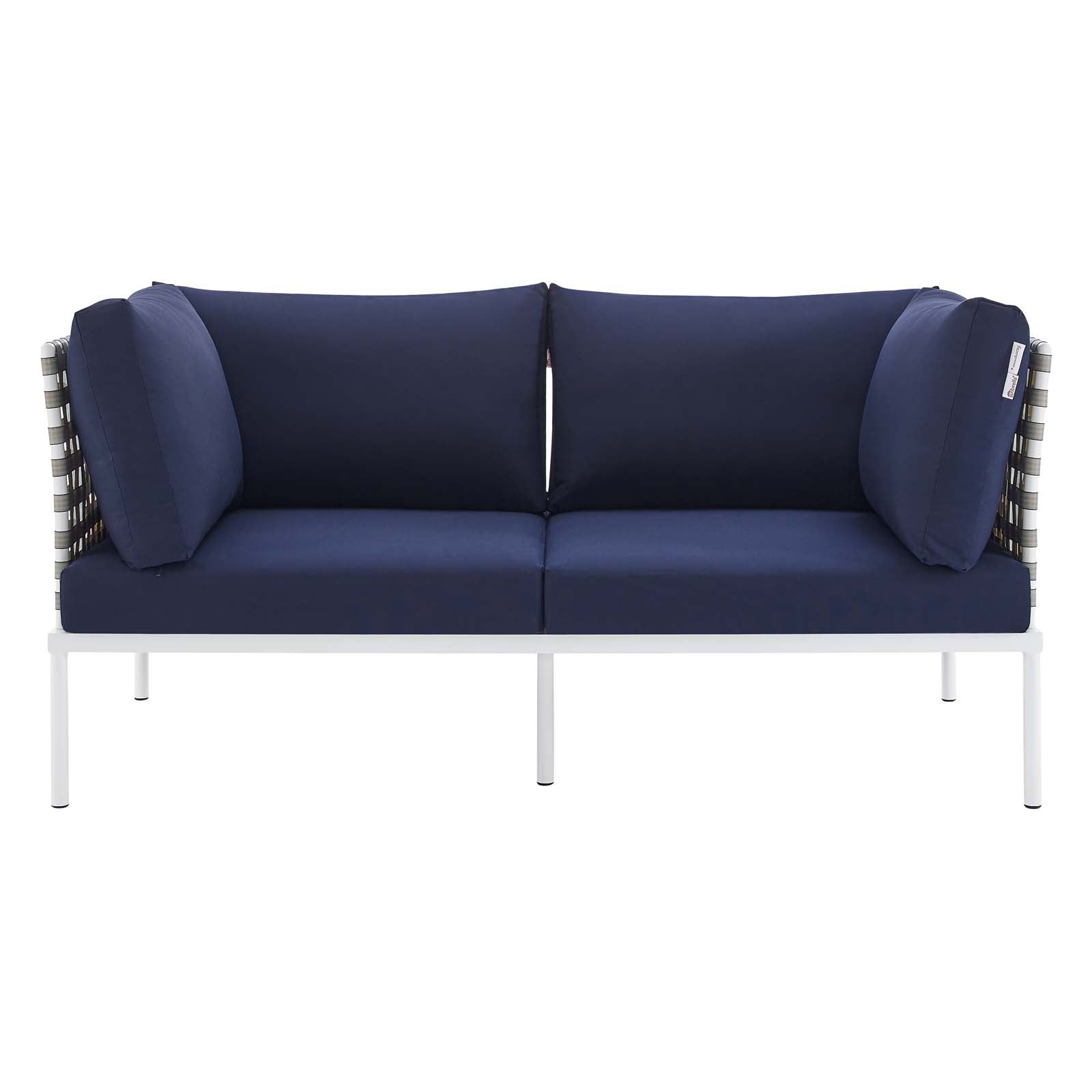 Harmony Sunbrella¨ Basket Weave Outdoor Patio Aluminum Loveseat by Modway