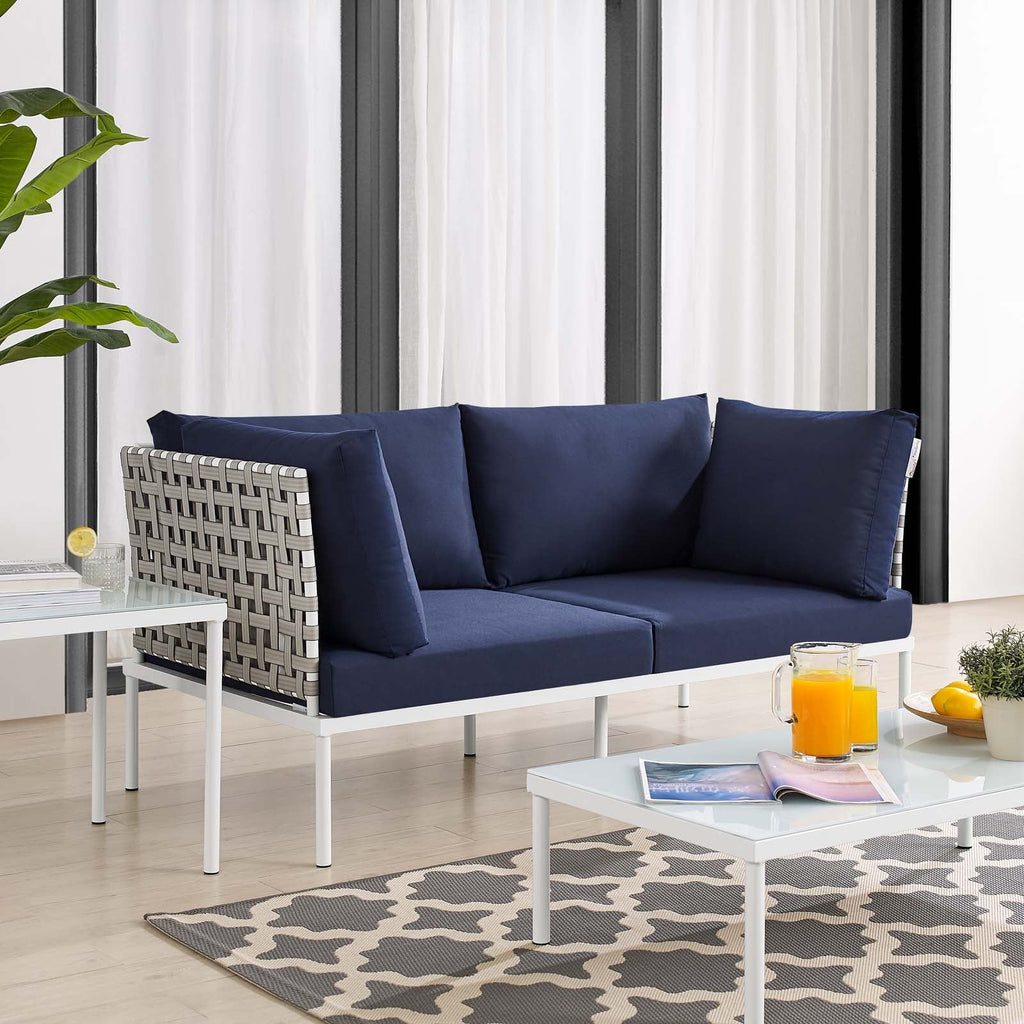 Harmony Sunbrella¨ Basket Weave Outdoor Patio Aluminum Loveseat by Modway