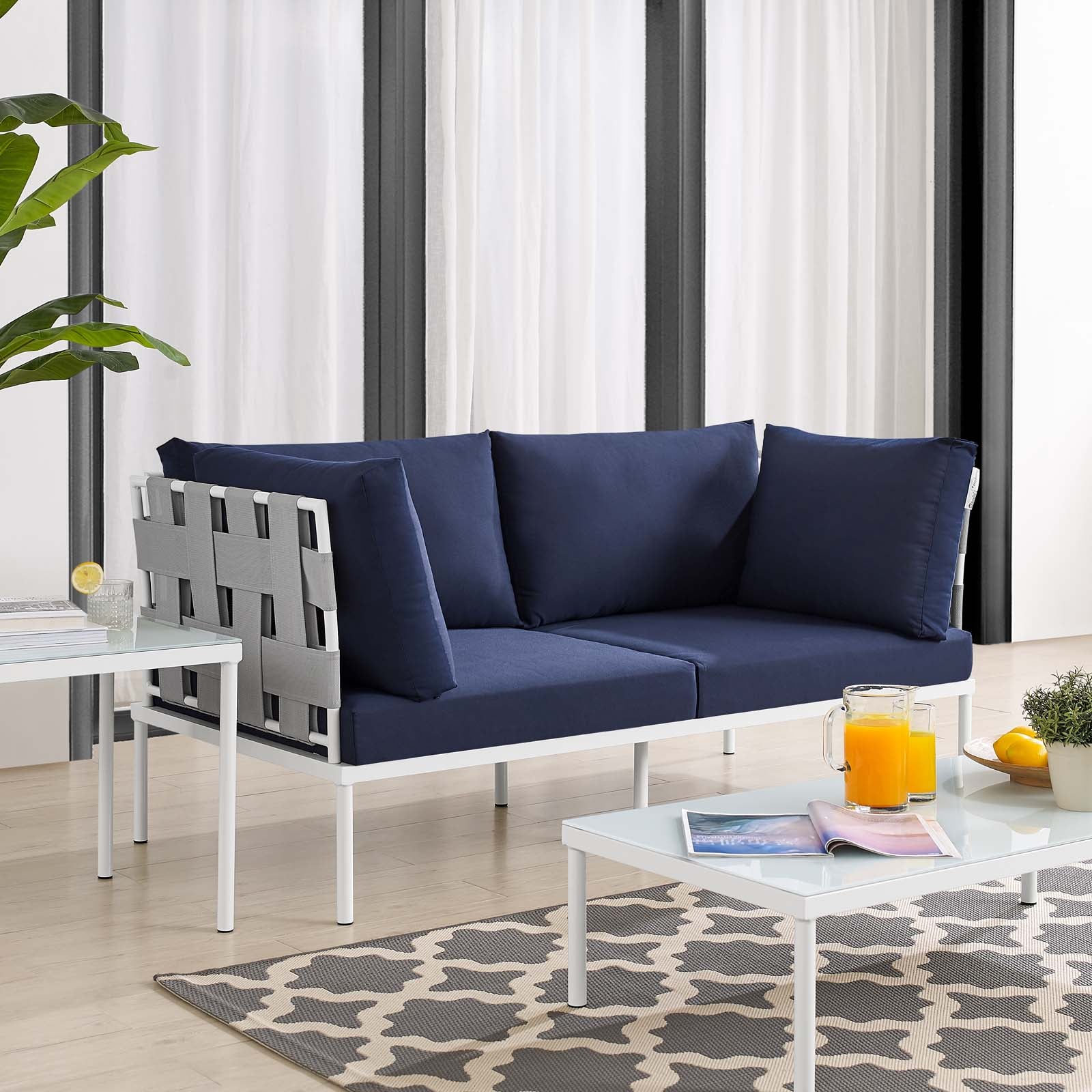 Harmony Sunbrella¨ Outdoor Patio Aluminum Loveseat by Modway