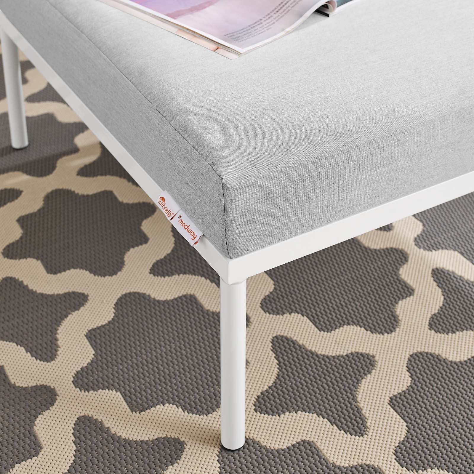 Harmony Sunbrella¨ Outdoor Patio Aluminum Ottoman by Modway