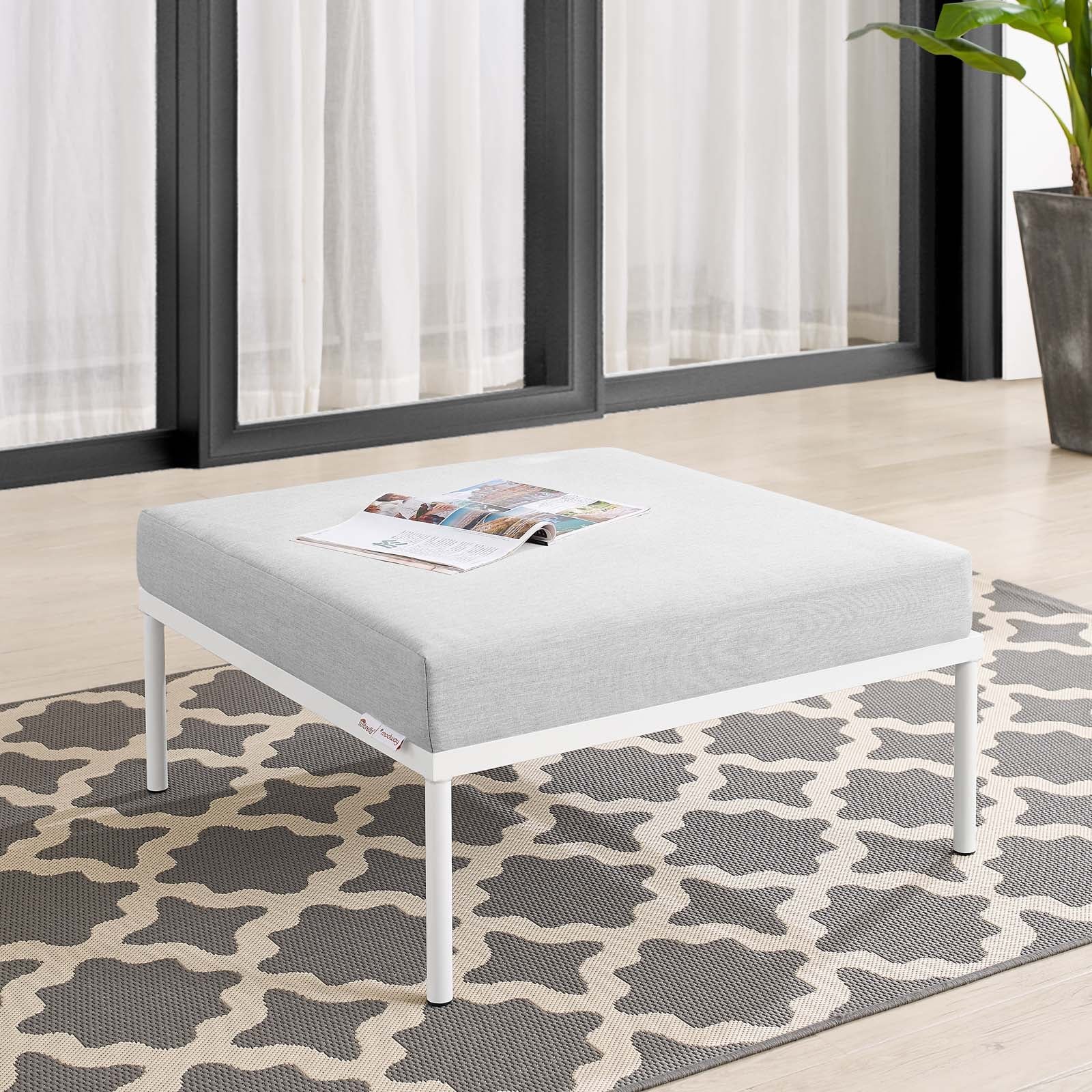 Harmony Sunbrella¨ Outdoor Patio Aluminum Ottoman by Modway