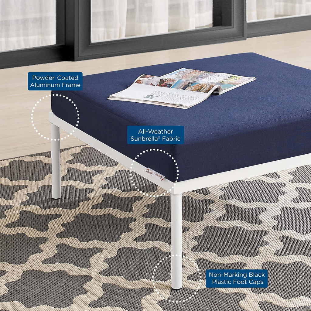 Harmony Sunbrella¨ Outdoor Patio Aluminum Ottoman by Modway