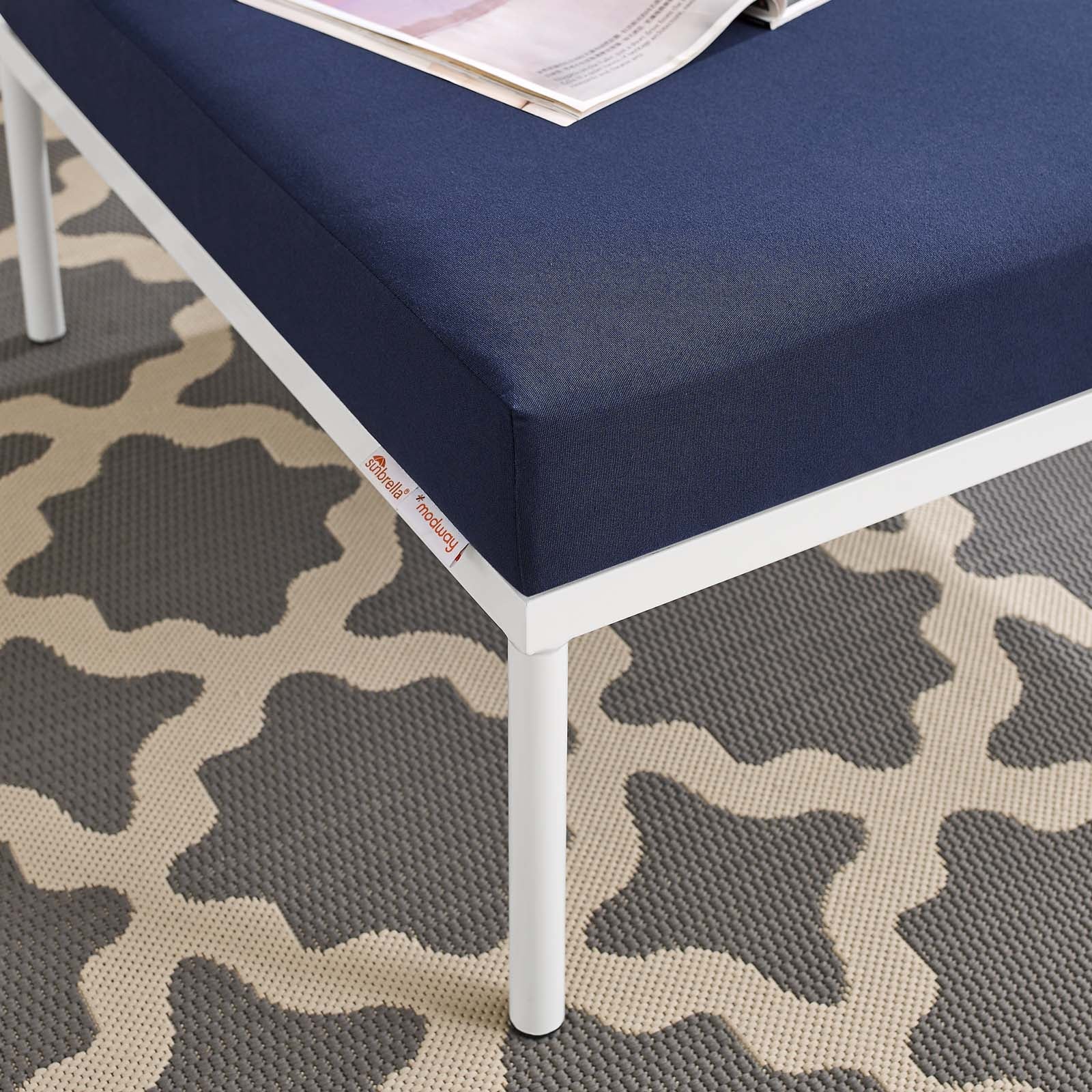 Harmony Sunbrella¨ Outdoor Patio Aluminum Ottoman by Modway