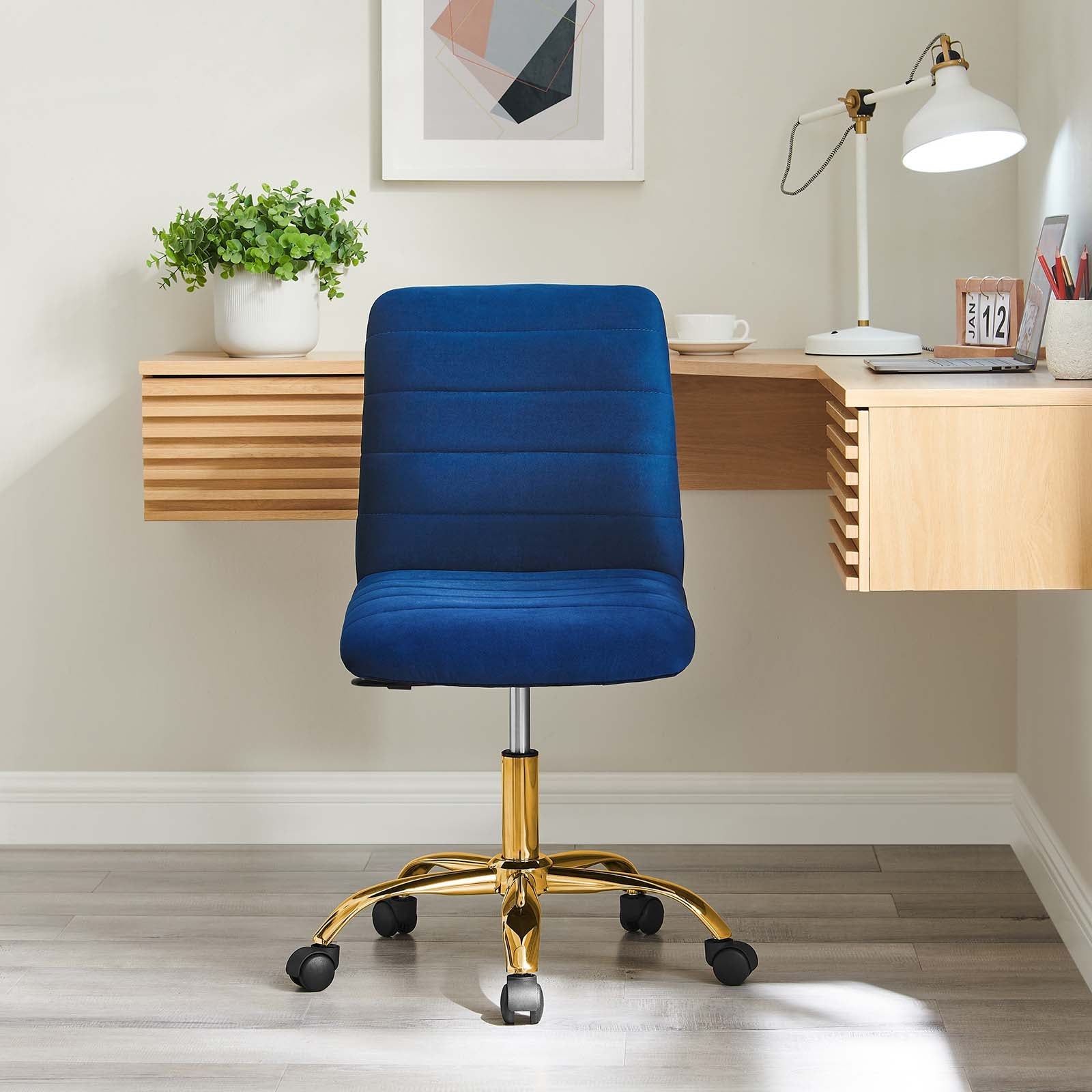 Ripple Armless Performance Velvet Office Chair by Modway