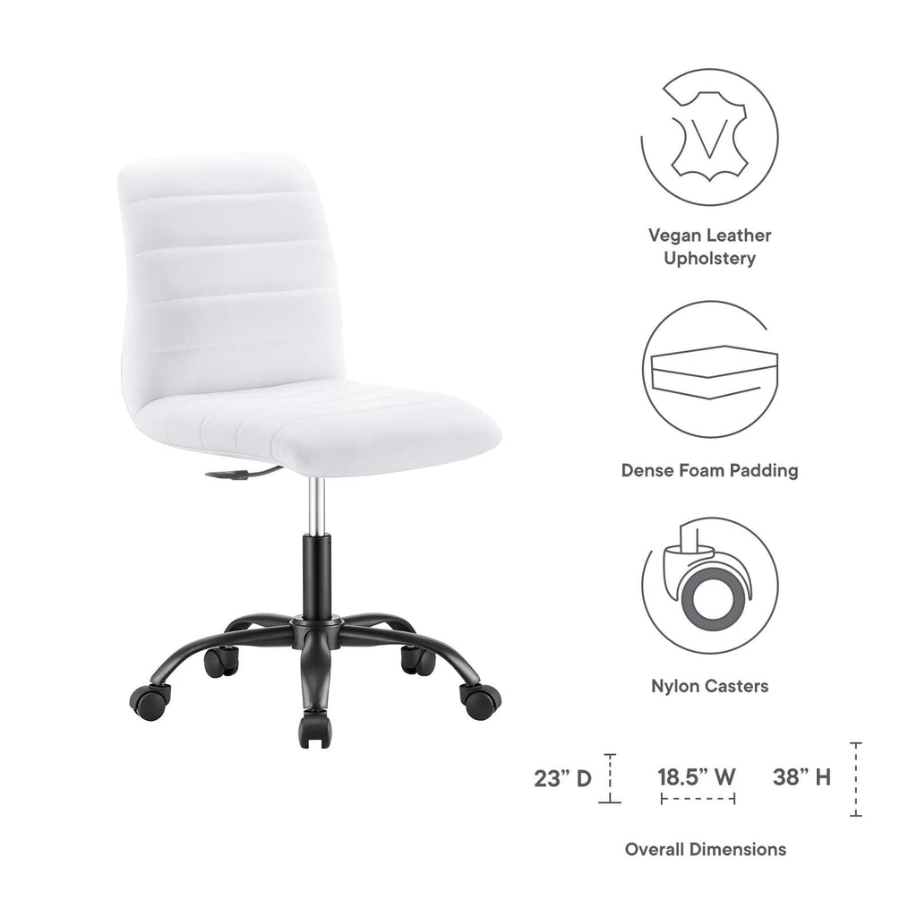 Ripple Armless Vegan Leather Office Chair by Modway