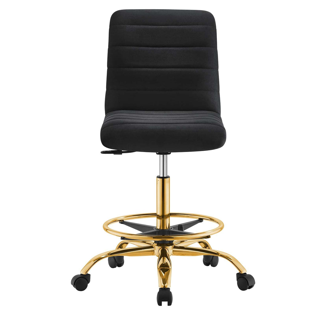 Ripple Armless Performance Velvet Drafting Chair by Modway