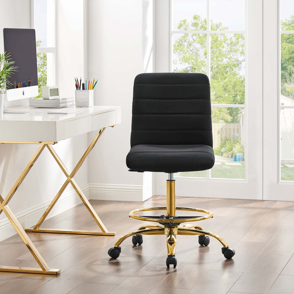Ripple Armless Performance Velvet Drafting Chair by Modway