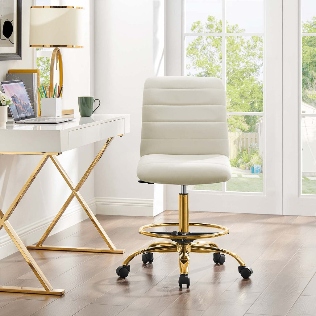 Ripple Armless Performance Velvet Drafting Chair by Modway