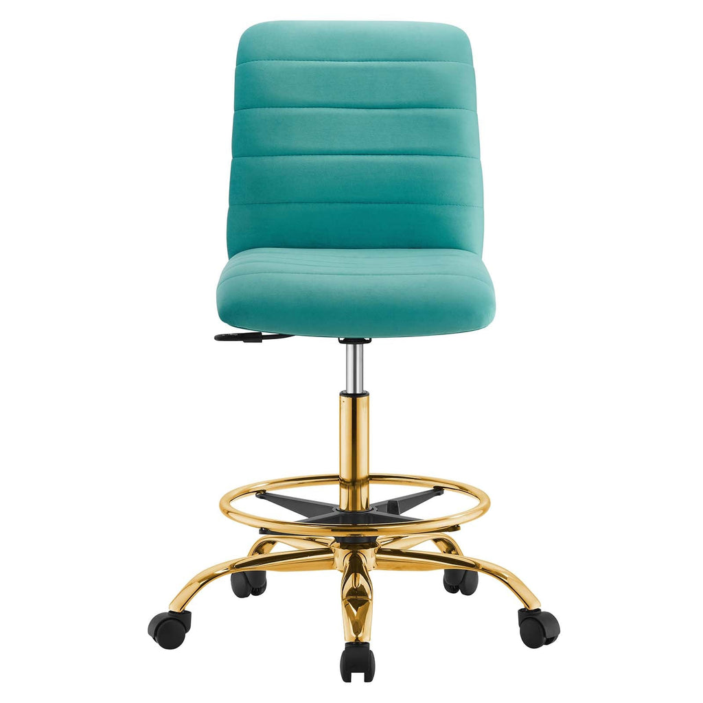 Ripple Armless Performance Velvet Drafting Chair by Modway