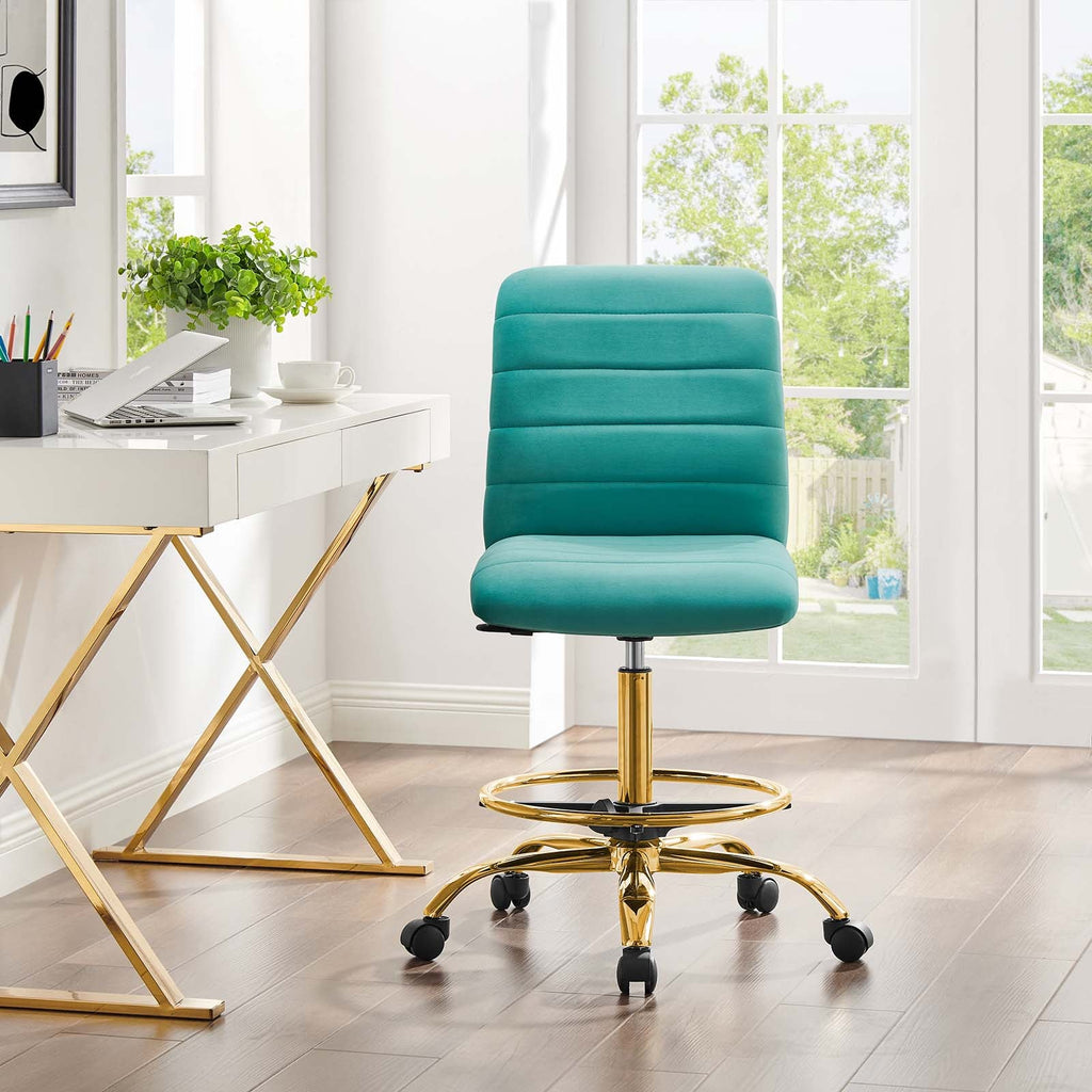 Ripple Armless Performance Velvet Drafting Chair by Modway