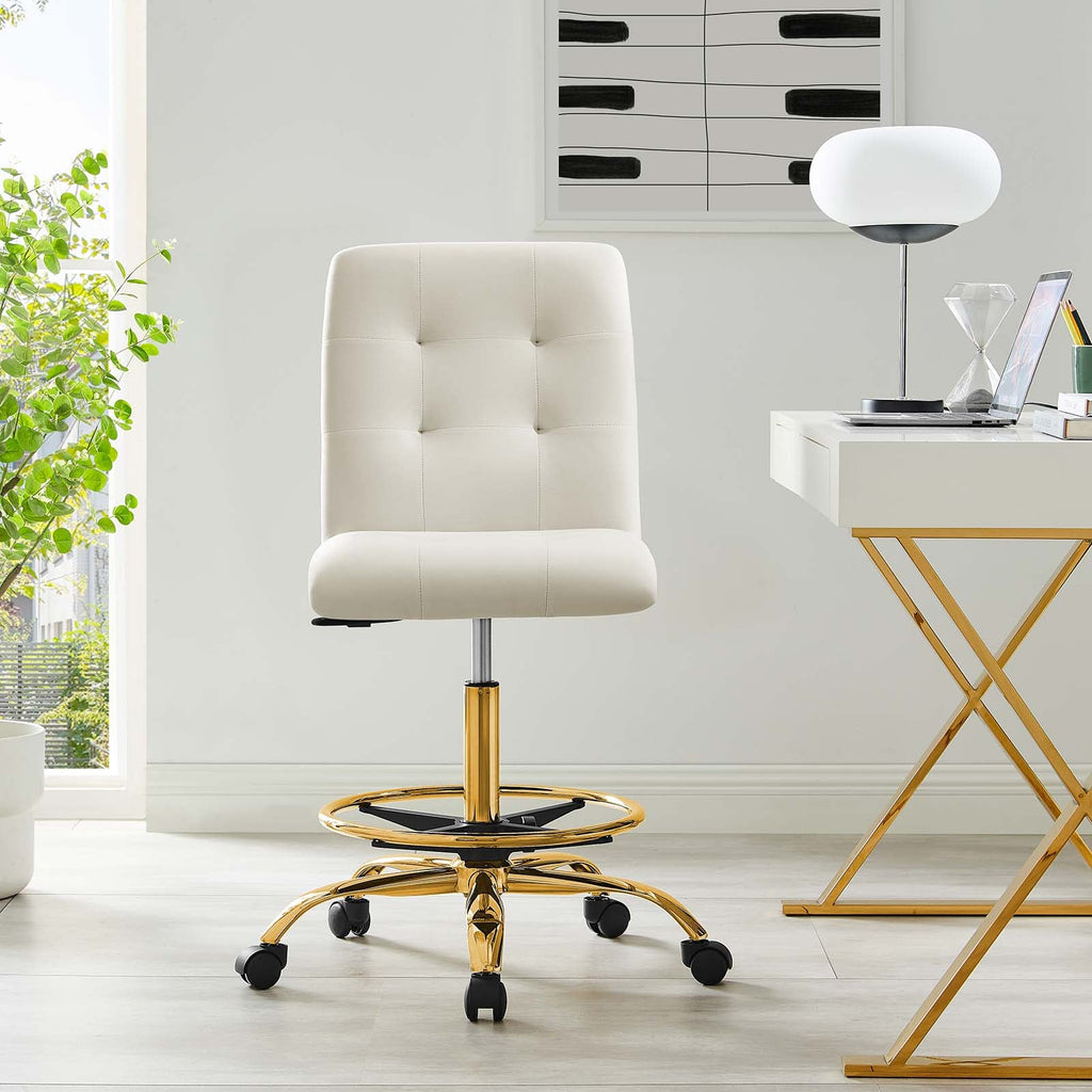 Prim Armless Performance Velvet Drafting Chair by Modway
