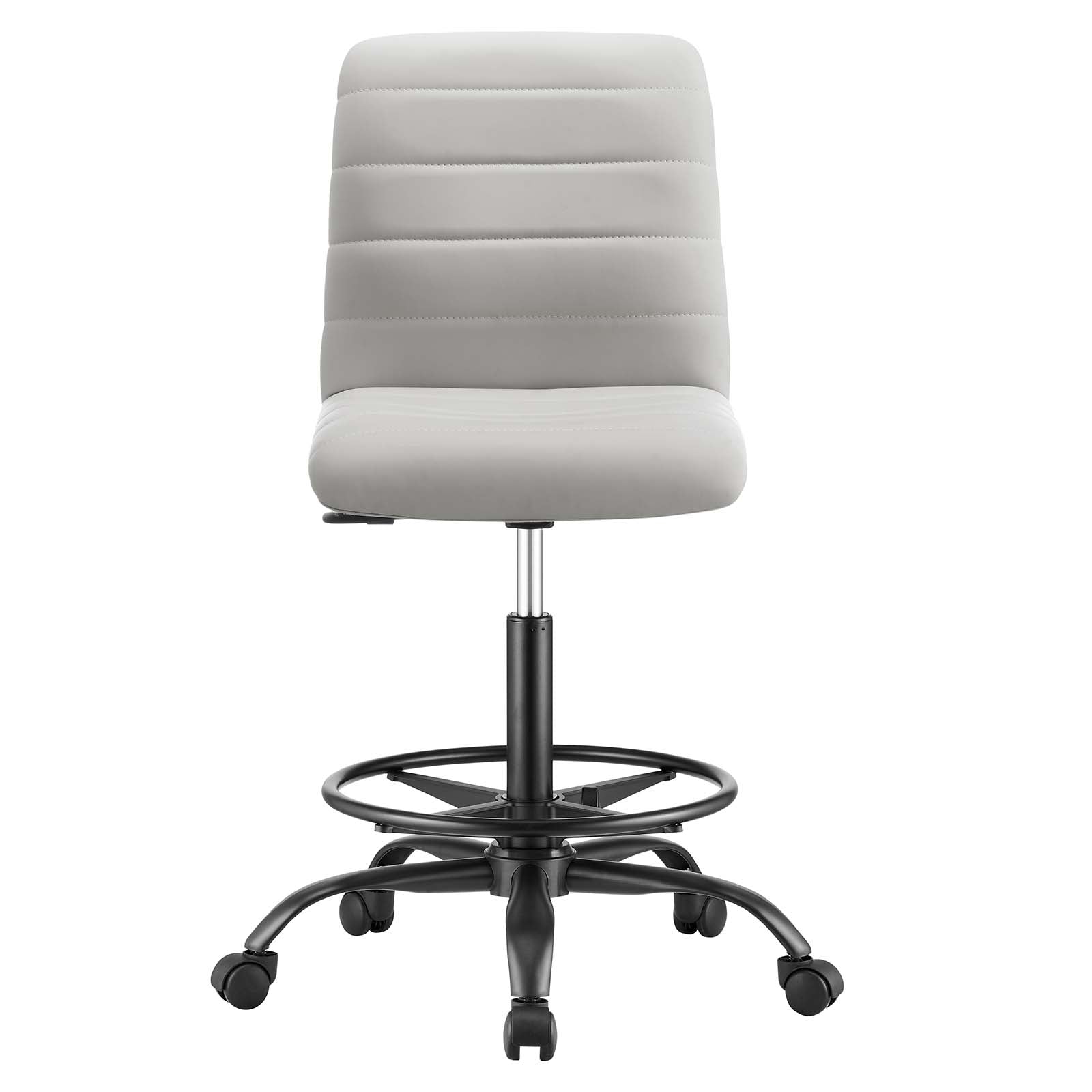 Ripple Armless Vegan Leather Drafting Chair by Modway