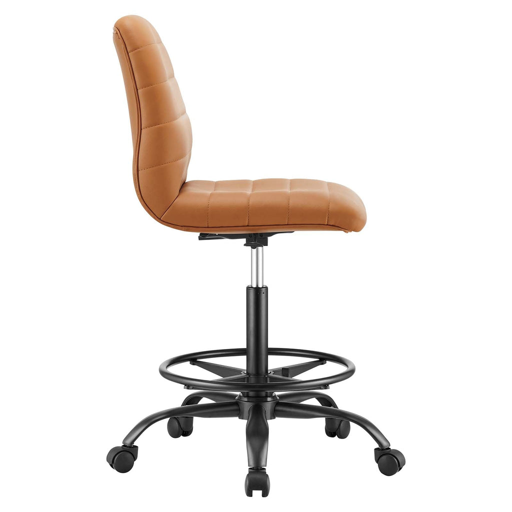 Ripple Armless Vegan Leather Drafting Chair by Modway