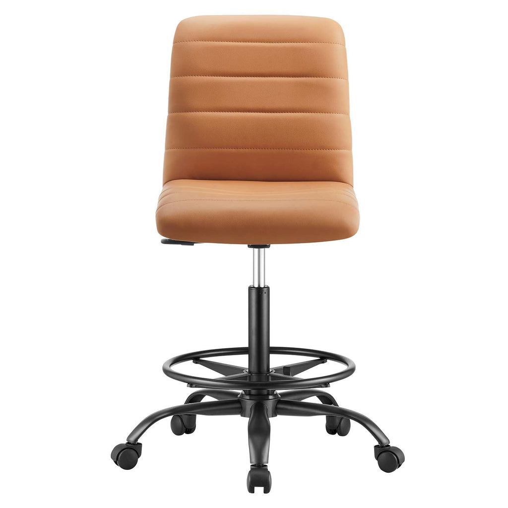 Ripple Armless Vegan Leather Drafting Chair by Modway