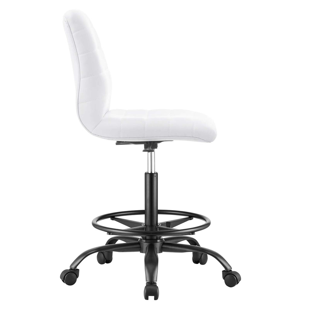 Ripple Armless Vegan Leather Drafting Chair by Modway