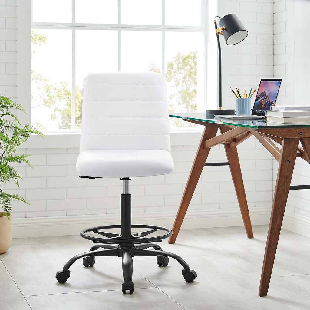 Ripple Armless Vegan Leather Drafting Chair by Modway