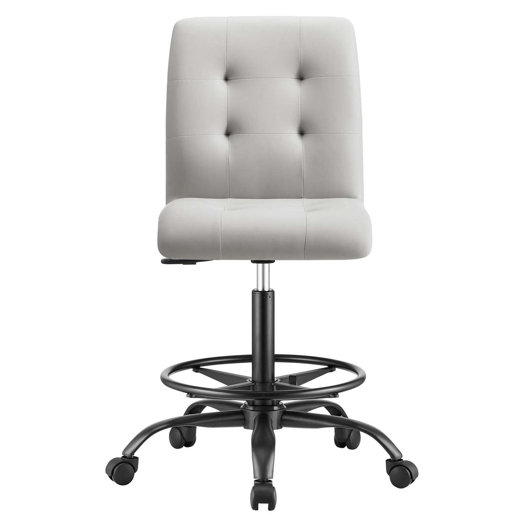 Prim Armless Vegan Leather Drafting Chair by Modway