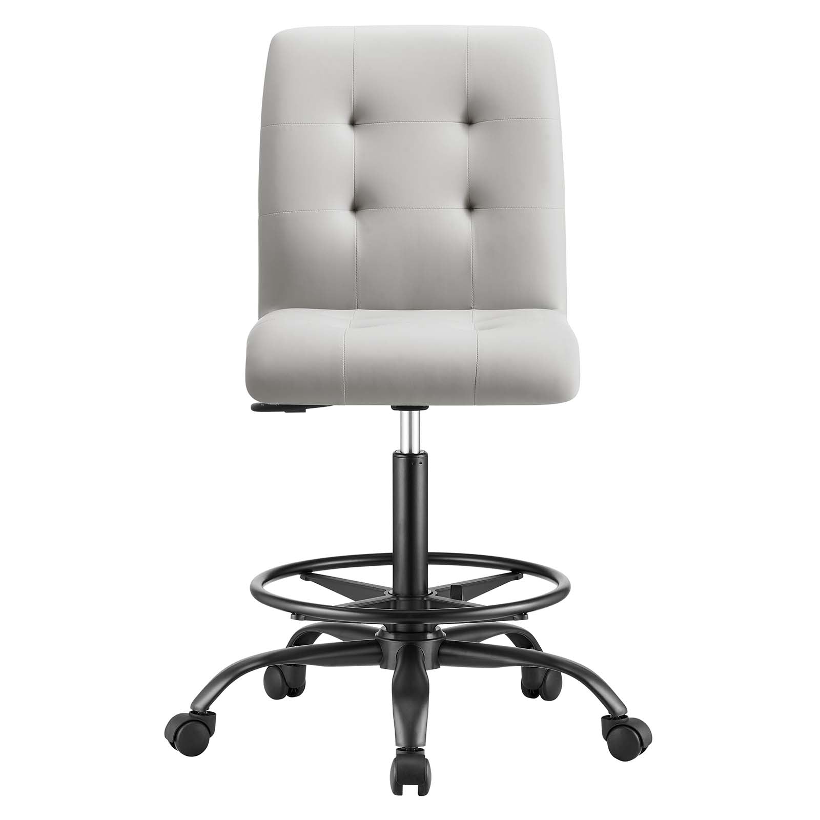 Prim Armless Vegan Leather Drafting Chair by Modway