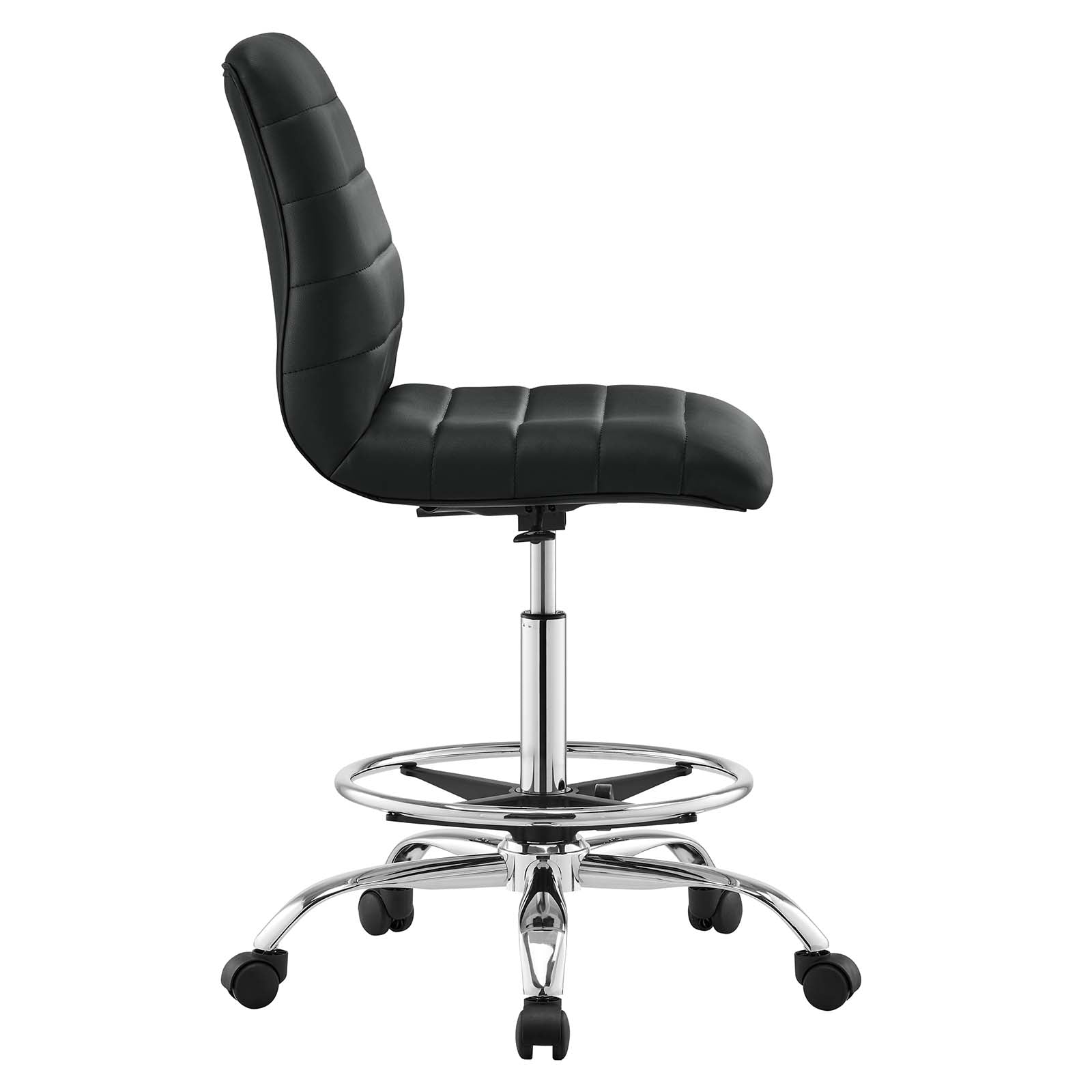 Ripple Armless Vegan Leather Drafting Chair by Modway