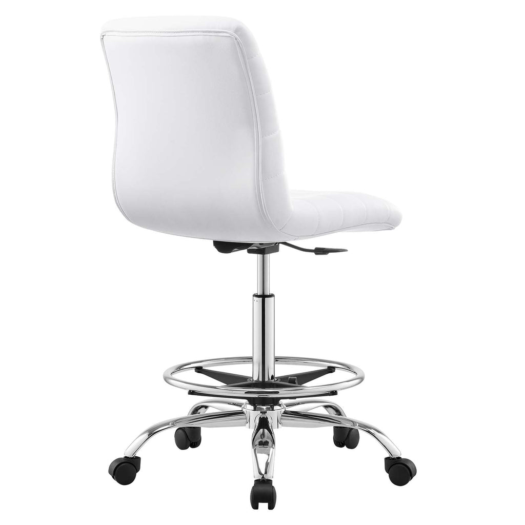 Ripple Armless Vegan Leather Drafting Chair by Modway