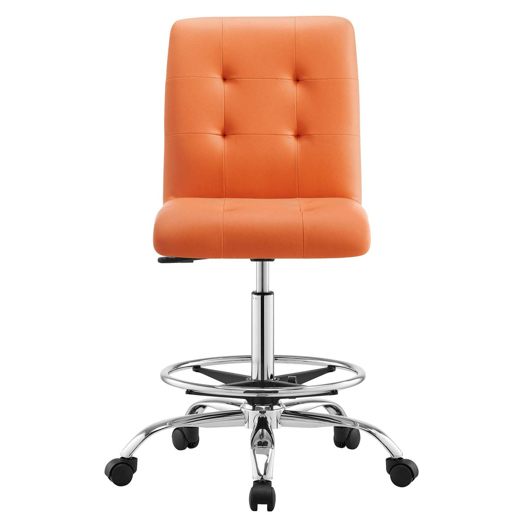 Prim Armless Vegan Leather Drafting Chair by Modway