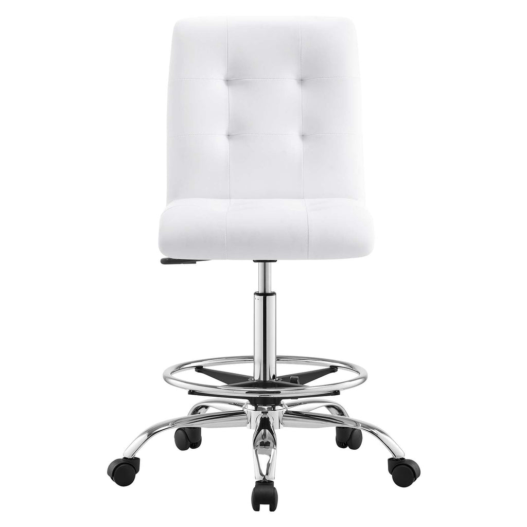 Prim Armless Vegan Leather Drafting Chair by Modway