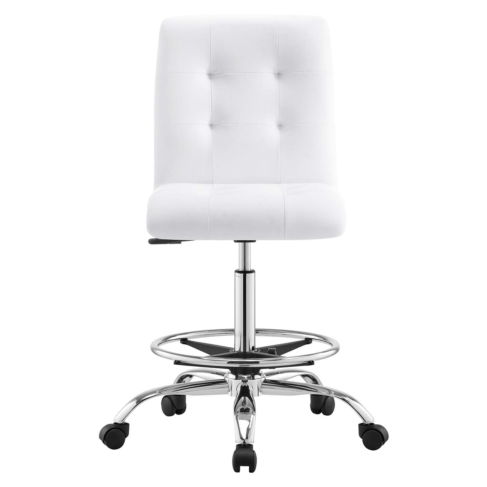 Prim Armless Vegan Leather Drafting Chair by Modway