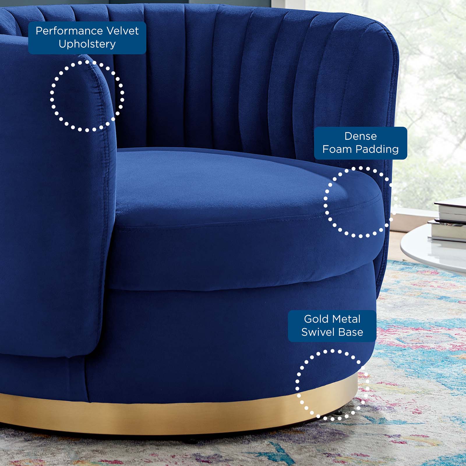 Embrace Tufted Performance Velvet Swivel Chair by Modway