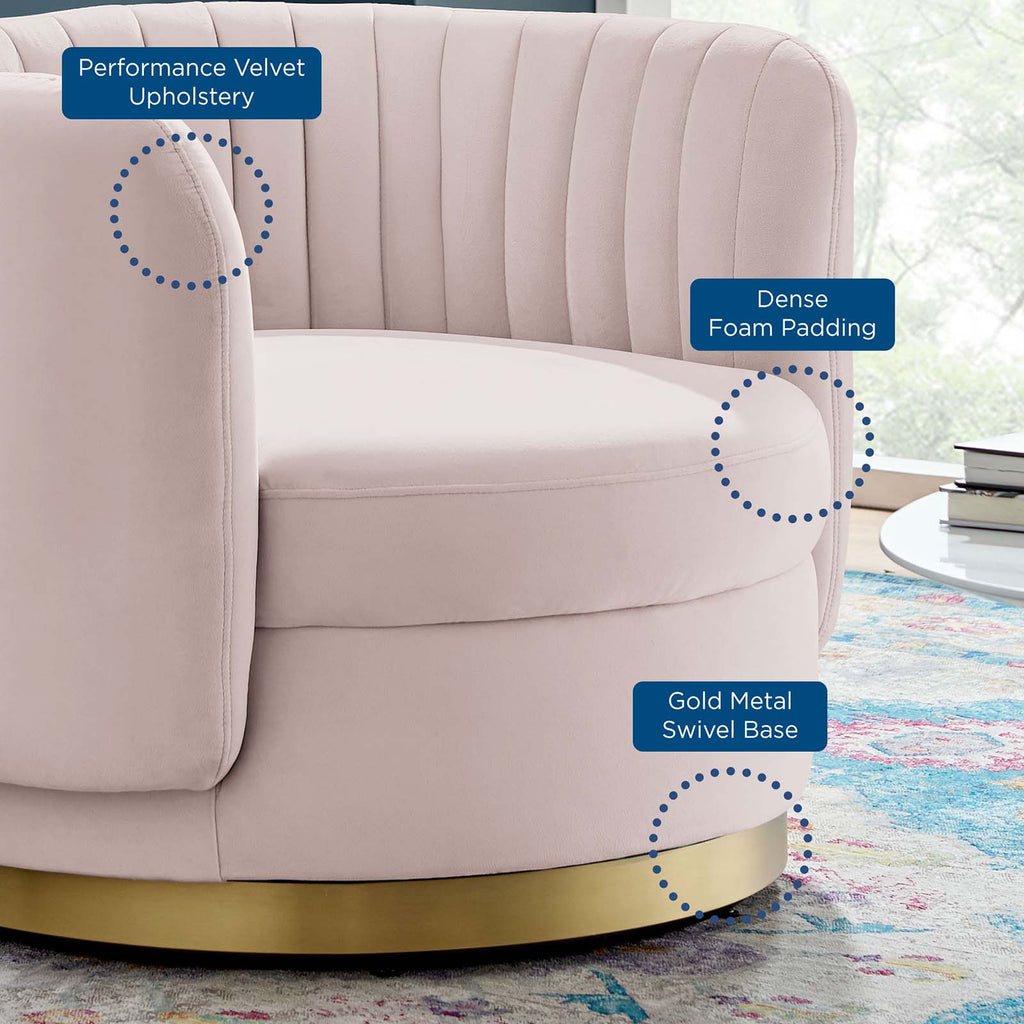 Embrace Tufted Performance Velvet Swivel Chair by Modway