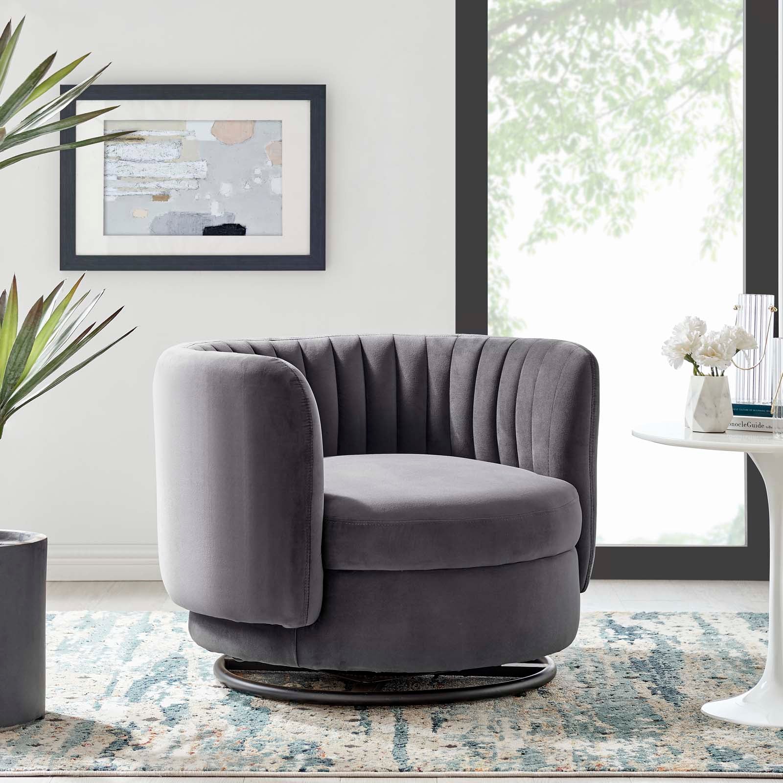 Embrace Tufted Performance Velvet Swivel Chair by Modway