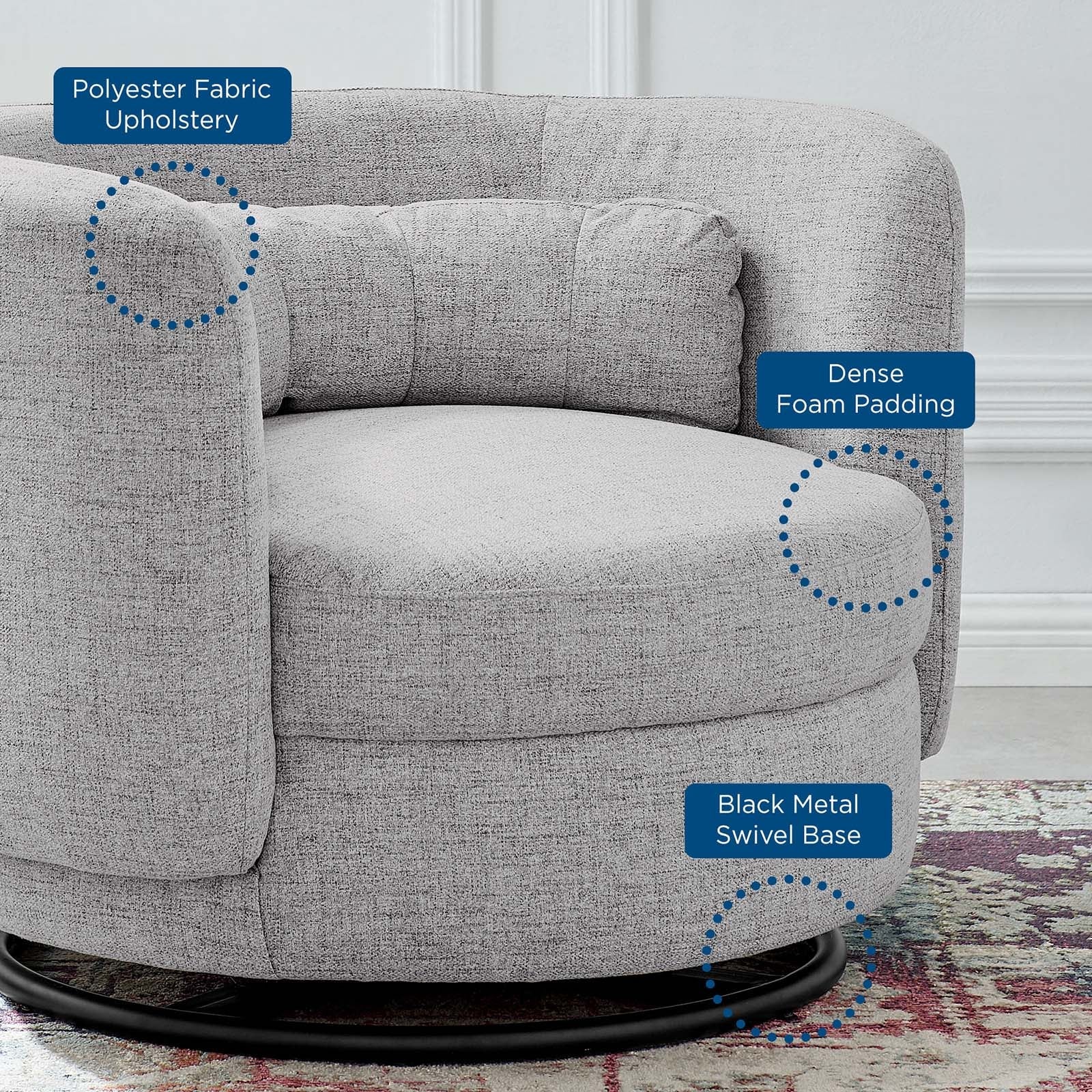 Relish Upholstered Fabric Swivel Chair by Modway