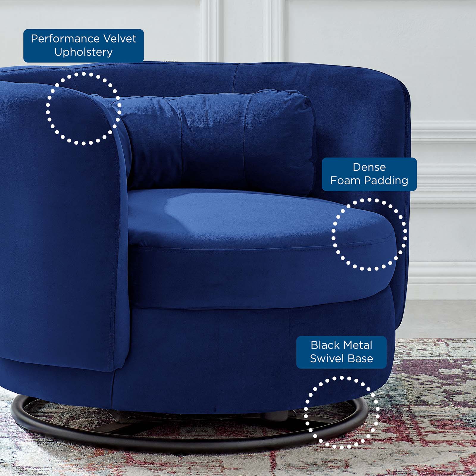 Relish Performance Velvet Swivel Chair by Modway
