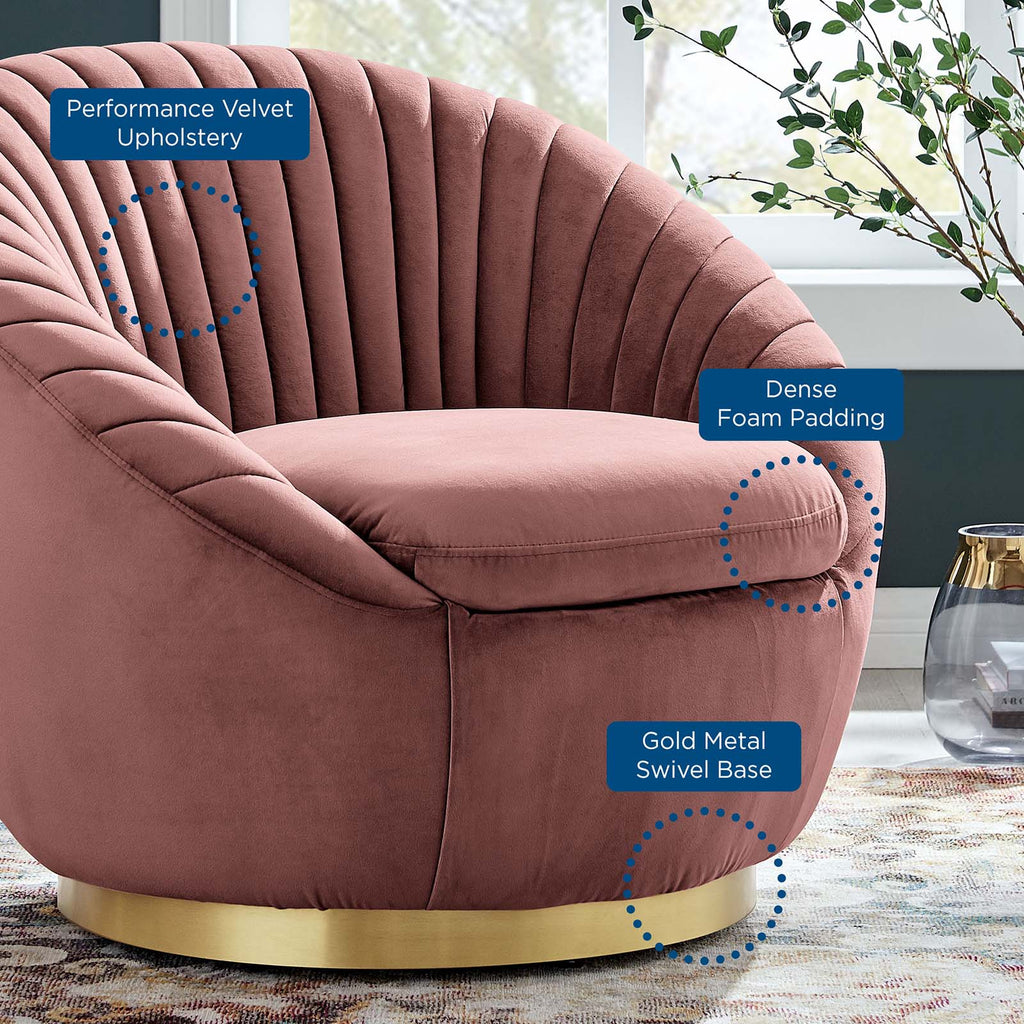 Whirr Tufted Performance Velvet Swivel Chair by Modway