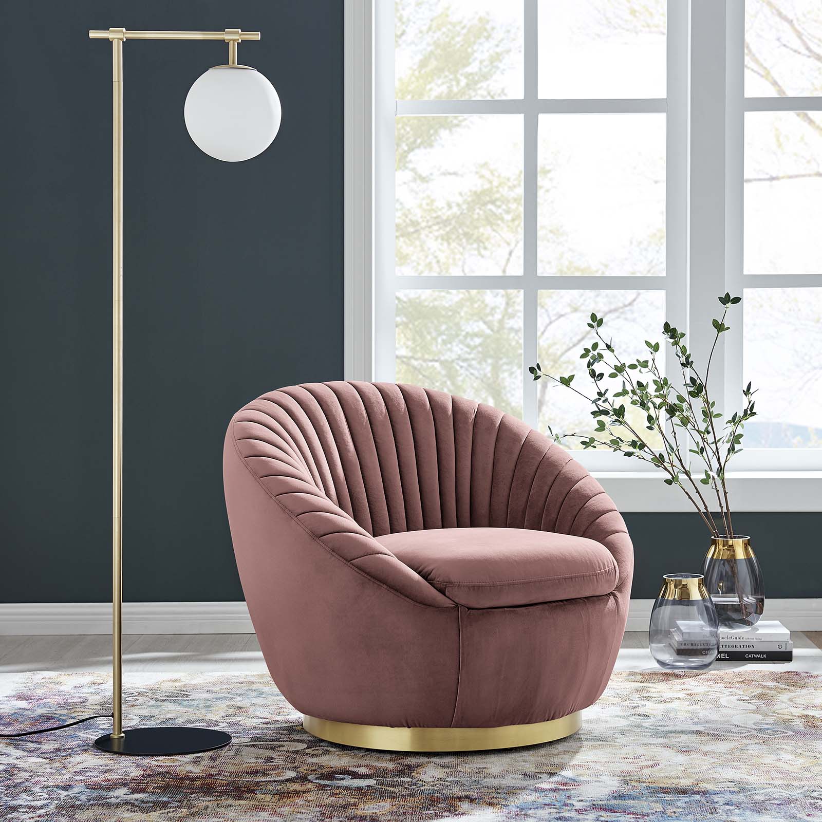 Whirr Tufted Performance Velvet Swivel Chair by Modway