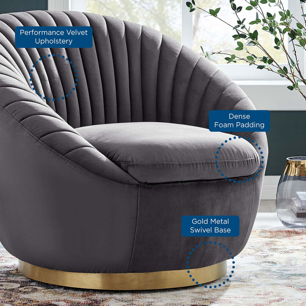 Whirr Tufted Performance Velvet Swivel Chair by Modway