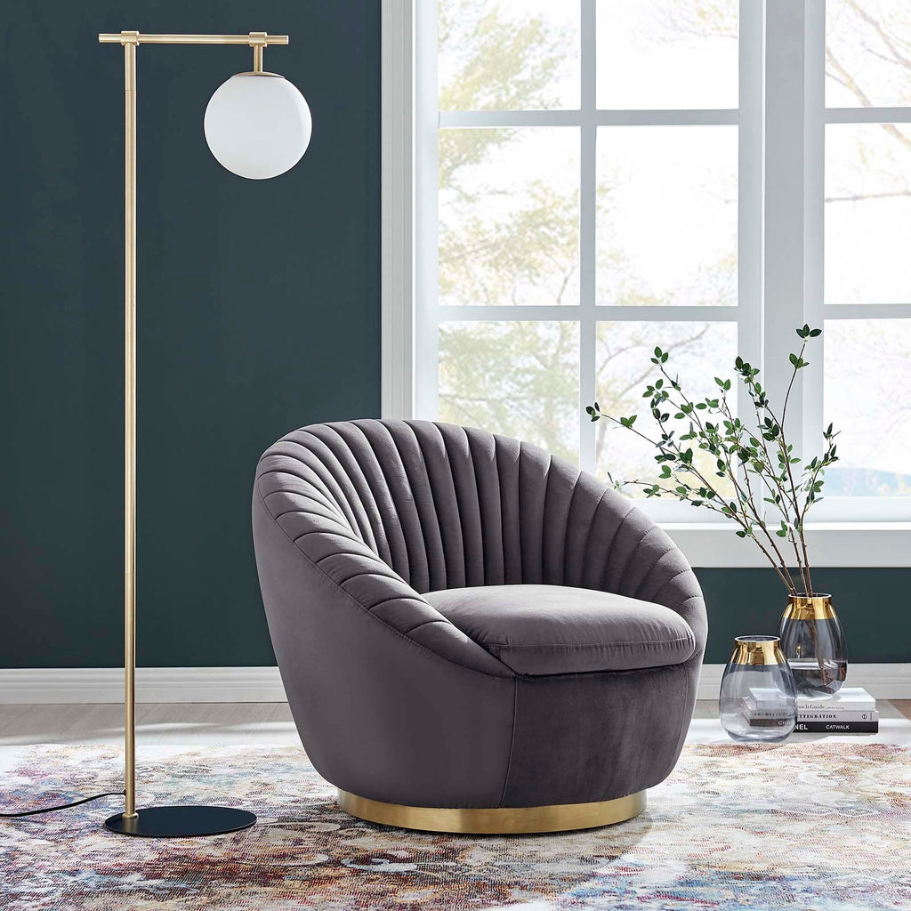 Whirr Tufted Performance Velvet Swivel Chair by Modway