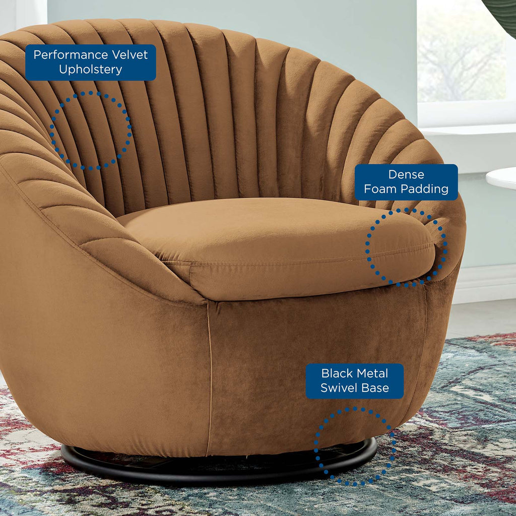 Whirr Tufted Performance Velvet Swivel Chair by Modway
