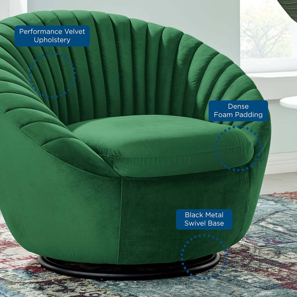 Whirr Tufted Performance Velvet Swivel Chair by Modway