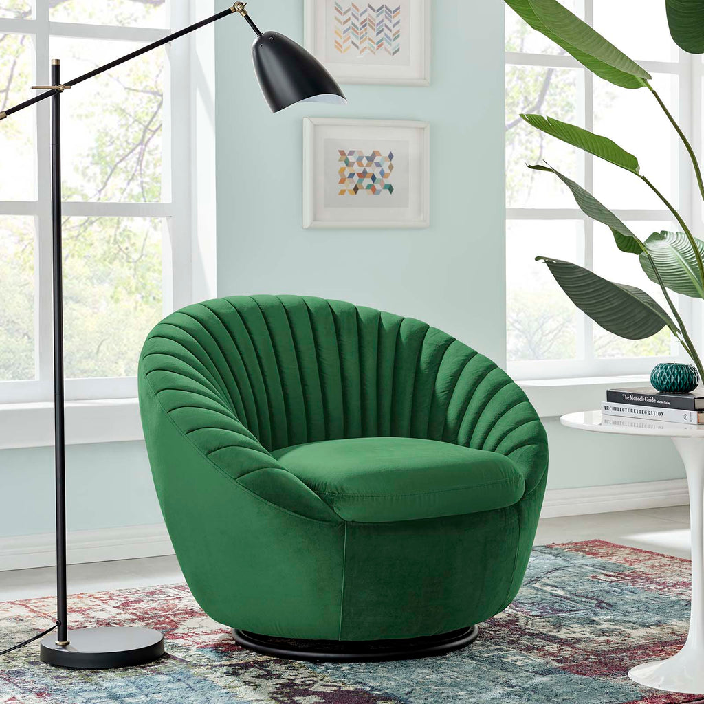 Whirr Tufted Performance Velvet Swivel Chair by Modway
