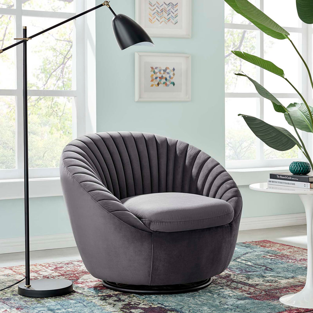 Whirr Tufted Performance Velvet Swivel Chair by Modway