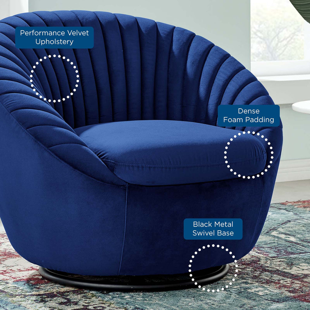 Whirr Tufted Performance Velvet Swivel Chair by Modway