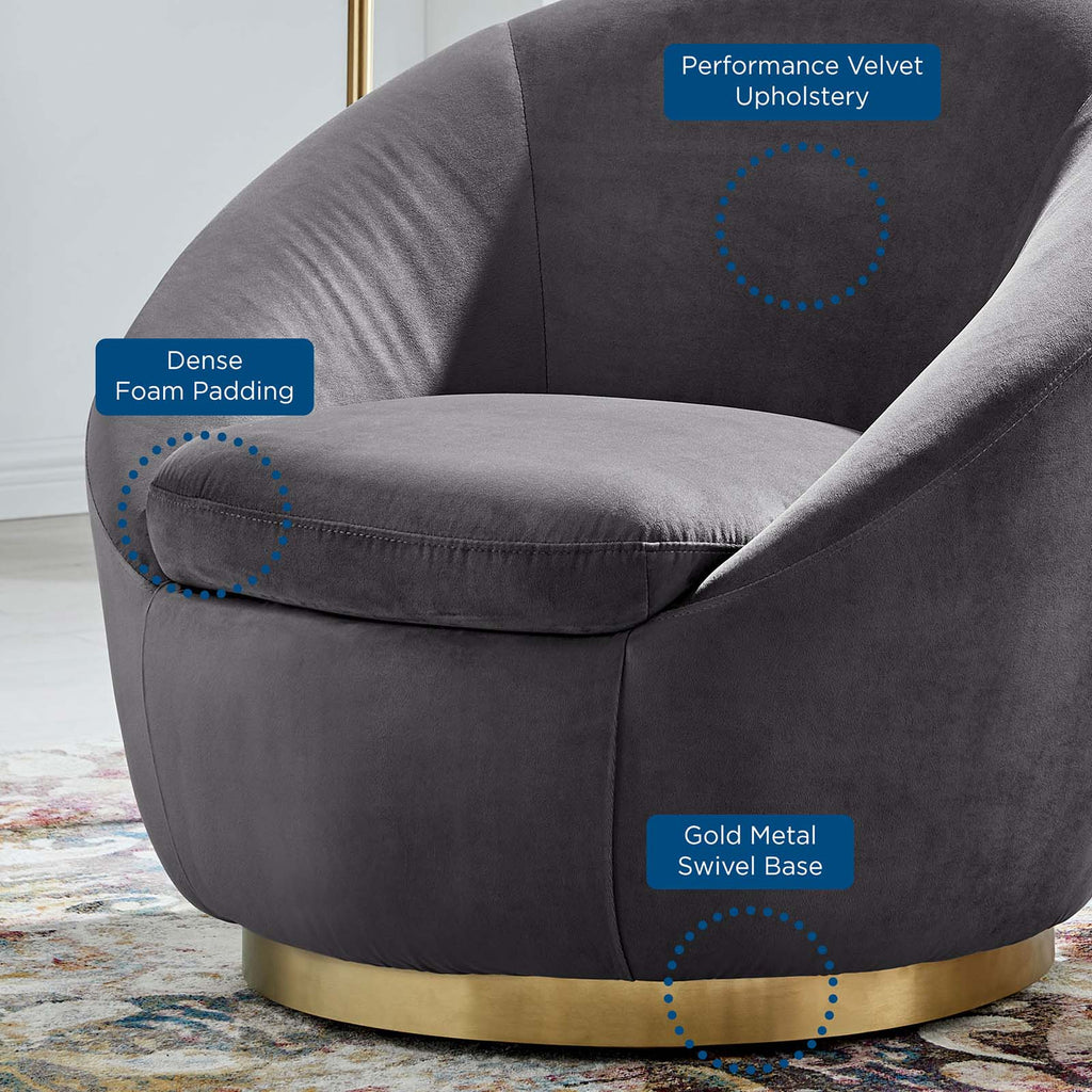 Buttercup Performance Velvet Swivel Chair by Modway