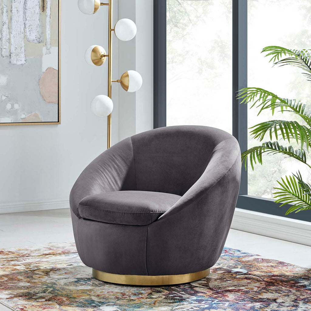 Buttercup Performance Velvet Swivel Chair by Modway