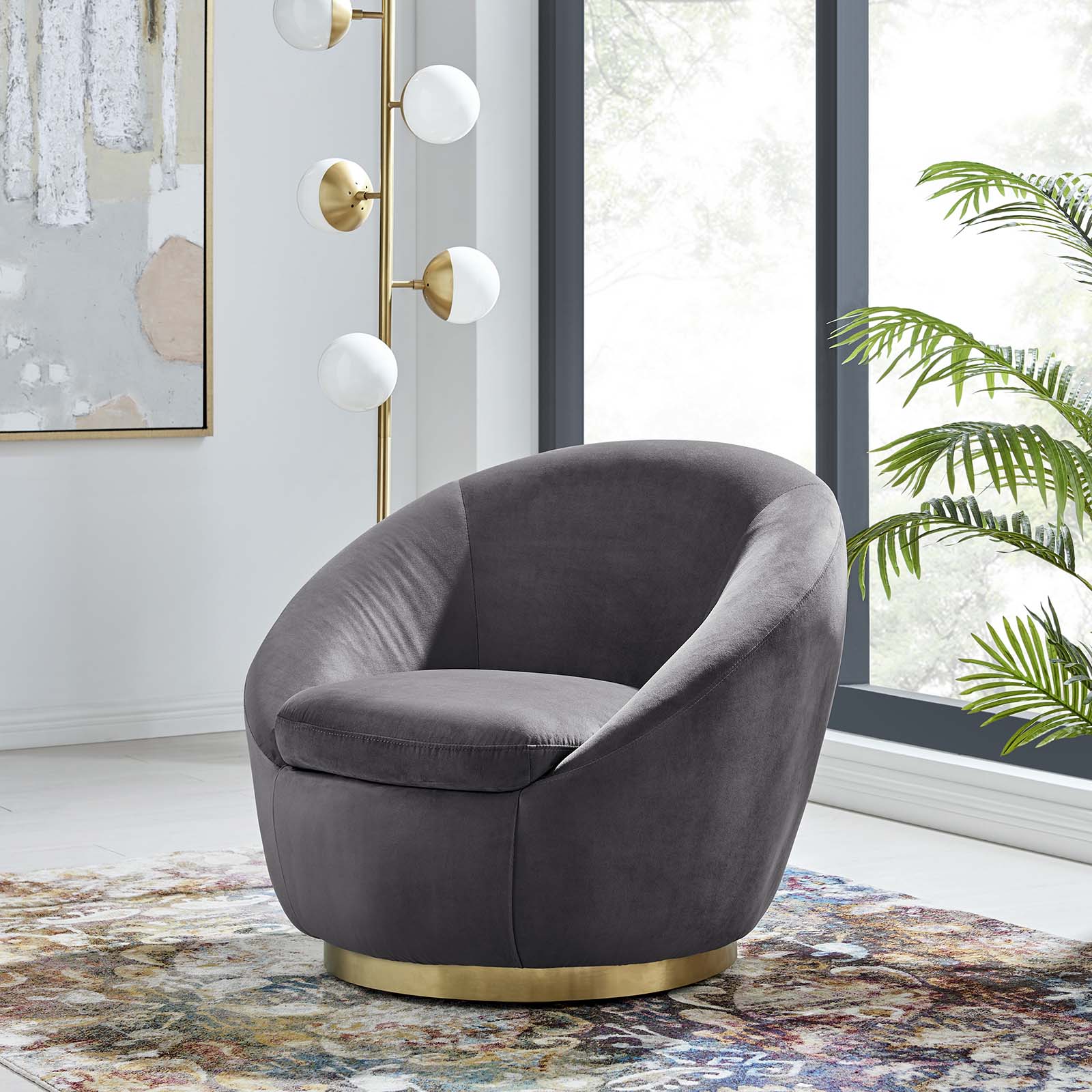 Buttercup Performance Velvet Swivel Chair by Modway