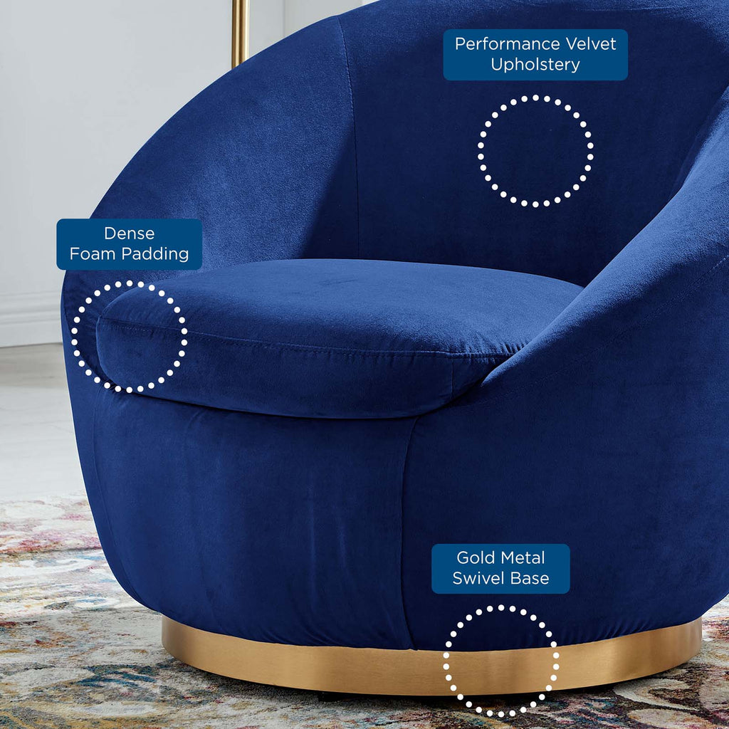 Buttercup Performance Velvet Swivel Chair by Modway